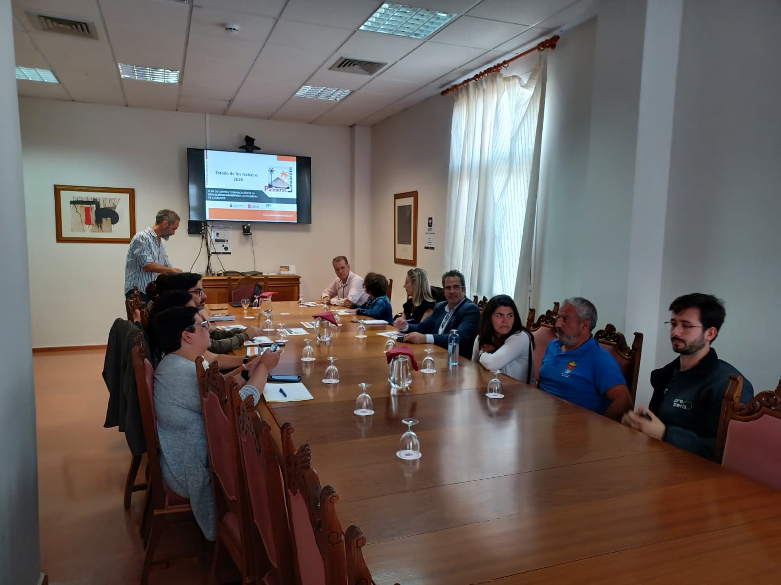 El proyecto Palmeras Lanzarote refuerza la coordinación técnica para el control y erradicación de la Diocalandra frumenti en la isla